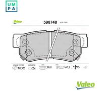 Brake pads Rear Axle 598748 VALEO for KIA HYUNDAI SSANGYONG