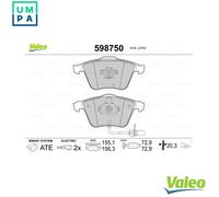 VALEO 598750 Brake pad set