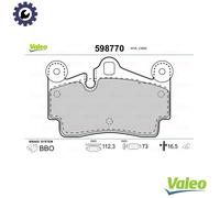 Brake pads Rear Axle 598770 VALEO for AUDI PORSCHE VW