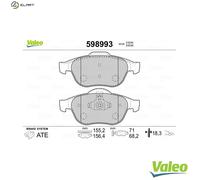 BRAKE PAD SET DISC BRAKE 598993 FOR RENAULT SCENIC/II/GRAND/III MEGANE 1.5L 4cyl