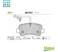 VALEO 601151 Brake pad set