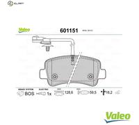 VALEO 601151 Brake pad set