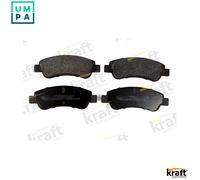 Brake pads Rear Axle 6013102 KRAFT AUTOMOTIVE for FIAT PEUGEOT CITROËN