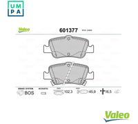 VALEO 601377 Brake pad set