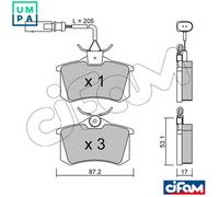 BRAKE PAD SET DISC BRAKE 822-100-3 FOR VW SEAT FORD BRT/BVH 2.0L ATM/ADY 2.0L