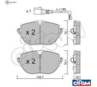 BRAKE PAD SET DISC BRAKE 822-1321-0 FOR VW TRANSPORTER/T6/CARAVELLE/Bus/Van 2.0L