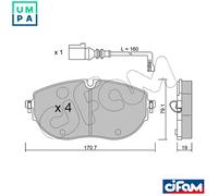 Brake pads 822-1322-0 CIFAM for VW CARAVELLE Mk VI TRANSPORTER Mk VI Van