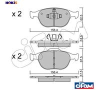 Brake pads 822-533-0 CIFAM for FORD FOCUS I TOURNEO CONNECT TRANSIT CONNECT