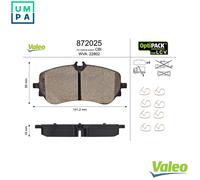 VALEO 872025 Brake pad set