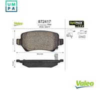 VALEO 872417 Brake pad set