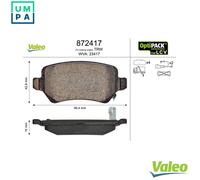 VALEO 872417 Brake pad set