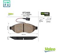 VALEO 872468 Brake pad set