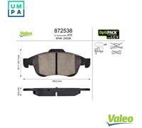 VALEO 872538 Brake pad set