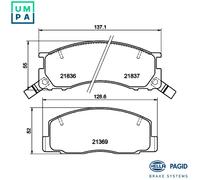 HELLA 8DB 355 006-451 Brake pad set