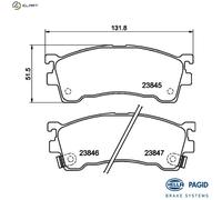 HELLA 8DB 355 006-621 Brake pad set
