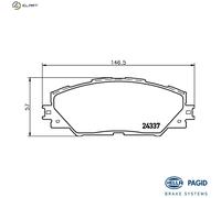 HELLA 8DB 355 006-871 Brake pad set