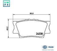 HELLA 8DB 355 006-881 Brake pad set