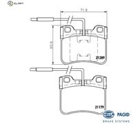 BRAKE PAD SET DISC BRAKE 8DB 355 007-811 FOR PEUGEOT 106/Van/Hatchback/II 1.1L