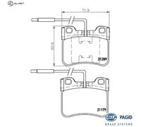 HELLA 8DB 355 007-811 Brake pad set