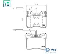 HELLA 8DB 355 007-811 Brake pad set