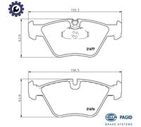 HELLA 8DB 355 007-961 Brake pad set