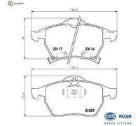 HELLA 8DB 355 008-041 Brake pad set