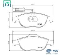 HELLA 8DB 355 008-421 Brake pad set