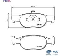 HELLA 8DB 355 008-431 Brake pad set
