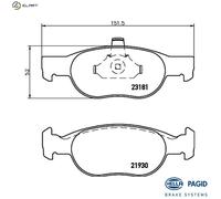 BRAKE PAD SET DISC BRAKE 8DB 355 008-431 FOR FIAT PUNTO/Van/Convertible 1.7L Y
