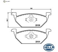 HELLA 8DB 355 008-591 Brake pad set