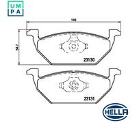 HELLA 8DB 355 008-591 Brake pad set