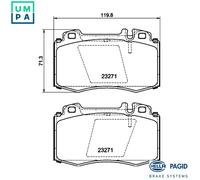 Hella Front Brake Pad Set 8DB 355 008-691 – Fits Mercedes M-Class, S-Class, SL
