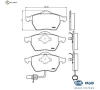 BRAKE PAD SET DISC BRAKE 8DB 355 008-911 FOR VW SEAT FORD GALAXY/MK/VAN 2.0L