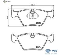 HELLA 8DB 355 009-001 Brake pad set