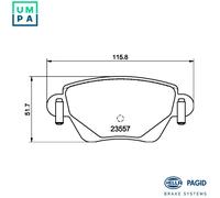 HELLA 8DB 355 009-081 Brake pad set