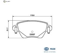 HELLA 8DB 355 009-081 Brake pad set