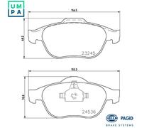 HELLA 8DB 355 009-101 Brake pad set