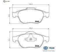 Brake pads 8DB 355 009-111 HELLA for RENAULT VEL SATIS LAGUNA II ESPACE Mk IV
