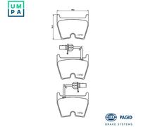 HELLA 8DB 355 009-191 Brake pad set