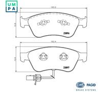 HELLA 8DB 355 009-211 Brake pad set