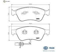 HELLA 8DB 355 009-211 Brake pad set