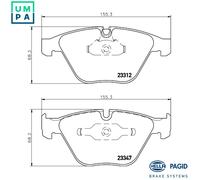 BRAKE PAD SET DISC BRAKE 8DB 355 009-271 FOR BMW N52B25BF/B25BEM54 B25 2.5L