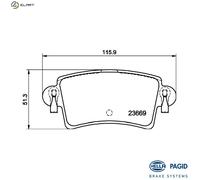 HELLA 8DB 355 009-421 Brake pad set