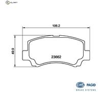 HELLA 8DB 355 009-681 Brake pad set