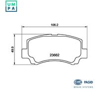 HELLA 8DB 355 009-681 Brake pad set