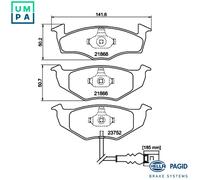 HELLA 8DB 355 009-801 Brake pad set