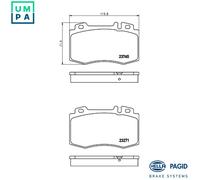 HELLA 8DB 355 010-101 Brake pad set