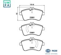 HELLA 8DB 355 010-331 Brake pad set