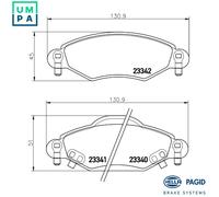 HELLA 8DB 355 010-791 Brake pad set