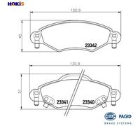 Brake pads 8DB 355 010-791 HELLA for TOYOTA YARIS/VITZ